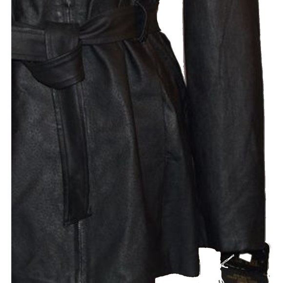 Oscar Piel Women's 3/4 Leather Coat Size XL - Picture 3 of 5